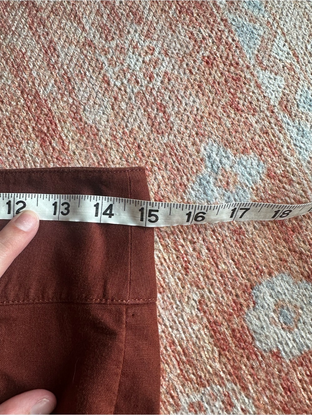 Anthropologie linen cotton blend wide leg pants rust brown size US 2 - Picture 8 of 10